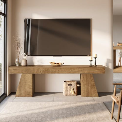 63" TV Stand, Media Console Television Stands, Natural, view 4