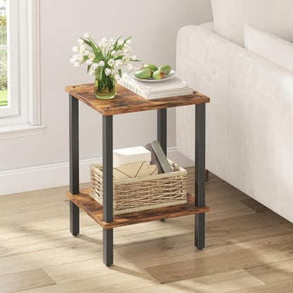 End Table, Set of 2, Side Table, Nightstand, 2-Tier Storage Shelf, Sofa Table for Small Space, Living Room, Bed Room TB01BB035