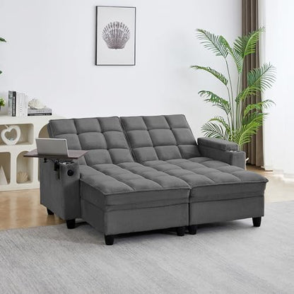 70.9" Chaise Lounge Chair Indoor, Oversized Boucle Upholstered Sofa Bed, view 2