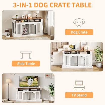 63 Inch Double Dog Crate TV Stand, view 7