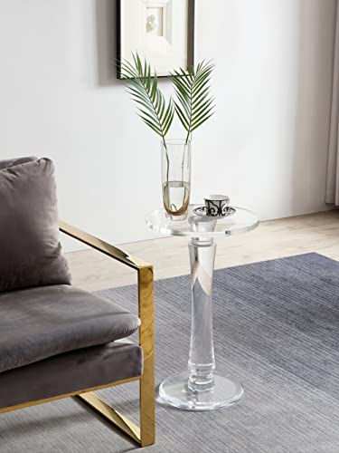 Clear Acrylic End Table,Drink Table,for Office, Living Room and Bedroom, 15x15 inch，25.2 inch High