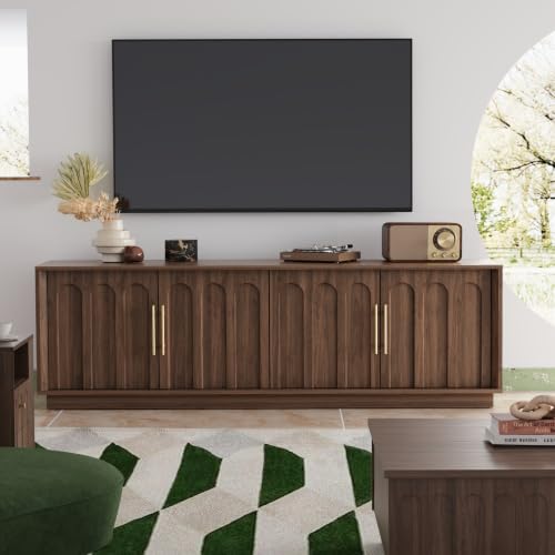 67" Mid Century Modern TV Stand for 75 Inch TV, Walnut, view 6
