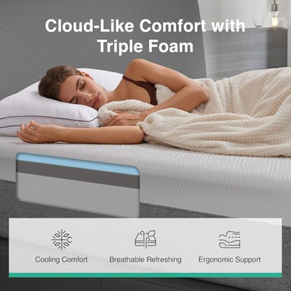 Bliss Mattress King Size, 14 Inch Gel King Memory Foam Mattress, view 7