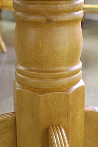 Round Drop Leaf Pub Table, Light Oak Finish