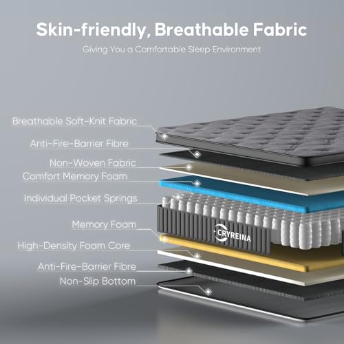 Queen Mattress 12 Inch Queen Size Mattress in a Box Upgrade Pocket Springs，Medium Firm, Breathable Comfort Pressure Relief, Motion Isolation CertiPUR-US Certified