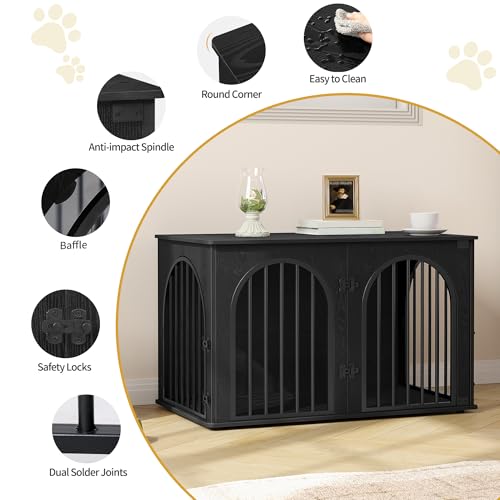 39.4 in Dog Crate Furniture,Dog Kennel Indoor for Medium/Large Dog, view 8