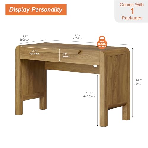 47.2" Home Office Computer Desk with Drawers, view 3