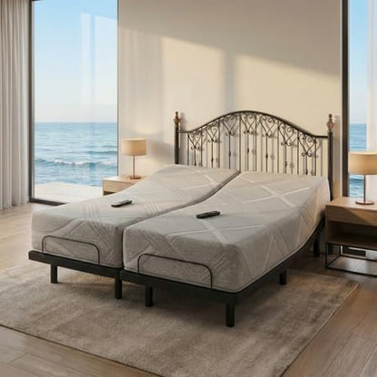 Zero Gravity Adjustable Bed with Memory Foam Mattresses, view 4