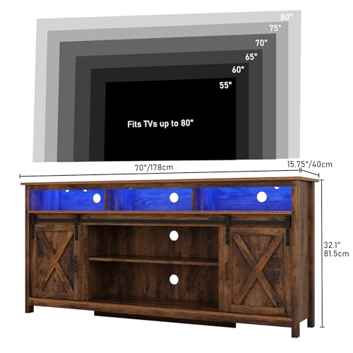 70" LED Farmhouse TV Stand for 80/75/70 Inch TVs, view 3