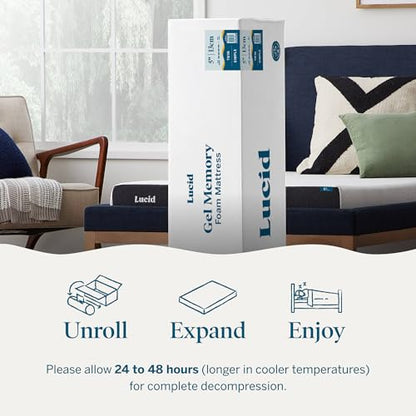 ® 5" Firm Gel Memory Foam Mattress – Bamboo Charcoal & Cooling Gel – Fiberglass, view 6