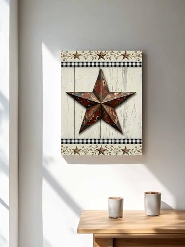 NuYeBiofx Farmhouse Country Western Star Canvas Wall Art Prints, view 2