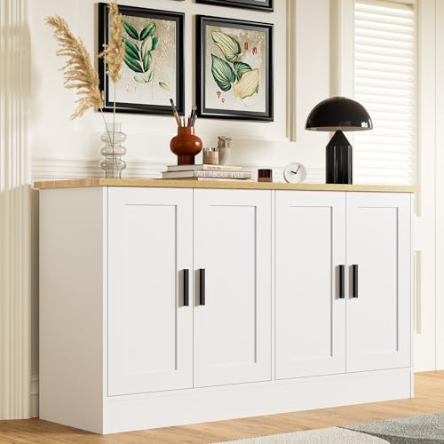 53" White Buffet Cabinet with Storage, view 2