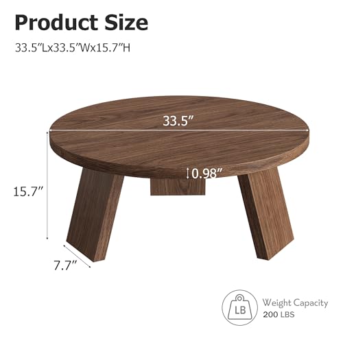Farmhouse TV Stand, Inclined Legs Coffee Table, Set of 2, Brown, view 3
