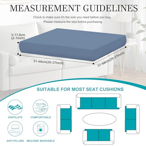 12 Pcs Stretch Patio Cushion Covers,Outdoor Couch Covers Replacement,Outdoor Couch & Sofa Slipcovers,for Patio Furniture Cushion Covers,Washable Reusable Furniture Protector (Gray Blue,Cover Only)