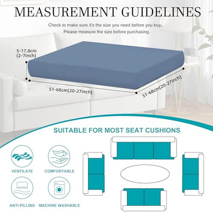 12 Pcs Stretch Patio Cushion Covers,Outdoor Couch Covers Replacement,Outdoor Couch & Sofa Slipcovers,for Patio Furniture Cushion Covers,Washable Reusable Furniture Protector (Gray Blue,Cover Only)