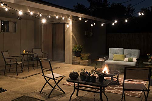 LED Bistro Outdoor String Lights, 48ft, 24 Shatter Resistant Lifetime Bulbs, 2200K Warm White, Weather Resistant, Indoor/Outdoor, Commercial Grade, Perfect for Backyard, Porch, Patio, 38357