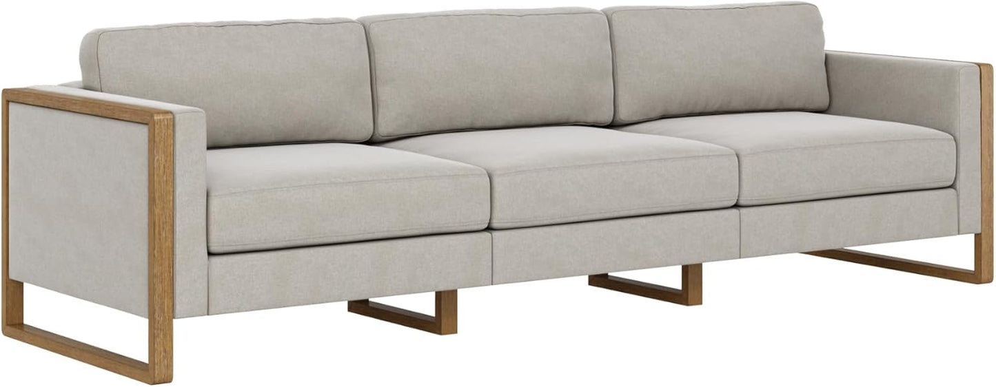Madison Modern Modular L-Shaped Sectional Sofa with Cushion, Upholstered 5-Seat Corner Sofa or Couch with Solid Wood Legs, Sand/Light Brown
