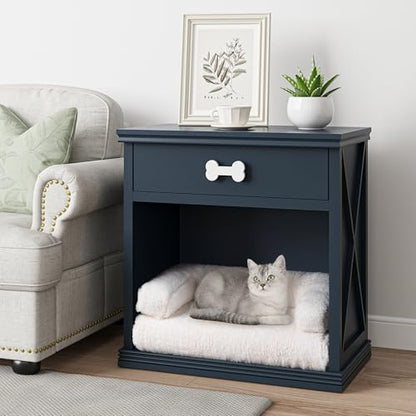 Cat End Table, Dog Crate Table Hidden Litter Box Enclosure with Drawer, view 8