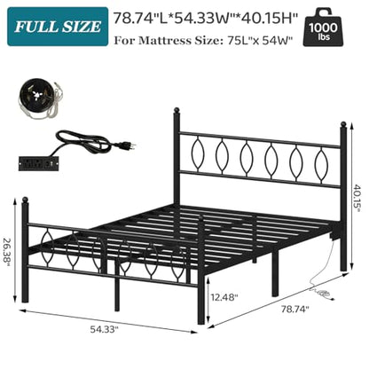 Full Size Bed Frame with Headboard, view 3