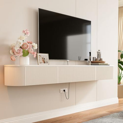Floating TV Stand with Drawers 55'', Wall Mount TV Stand, view 2