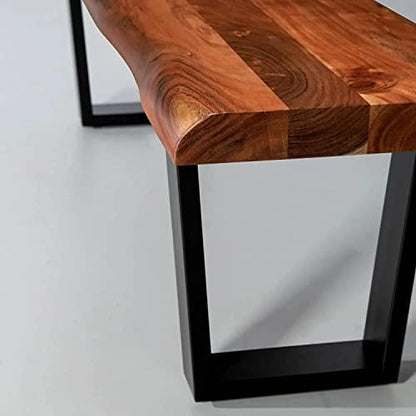 Personalized Large Live Edge Stool, Wooden Live Edge Bench, Bedroom Bench, Modern, Live Edge Bench, Wood Bench, with 16.5" U Shaped Legs (16.5" Inches Tall, 24 x 13inches)