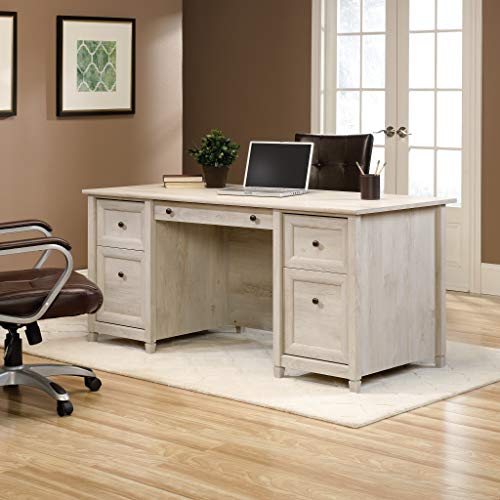 Edge Water Executive Desk, Chalked Chestnut, 65" Home Office Desk with Storage