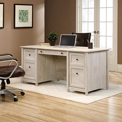 Edge Water Executive Desk, Chalked Chestnut, 65" Home Office Desk with Storage