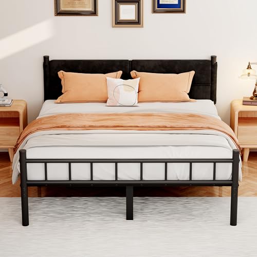 Metal Bed Frame, 14Inch Full Bed Frame with Headboard, view 2