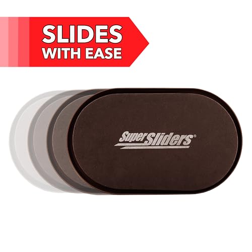 5-3/4" x 9-1/2" XL Oval Reusable Furniture Sliders for Carpet, Anti-Slip Protective Furniture Moving Pads for Beds, Sofas, Dressers, Set of 4, Brown