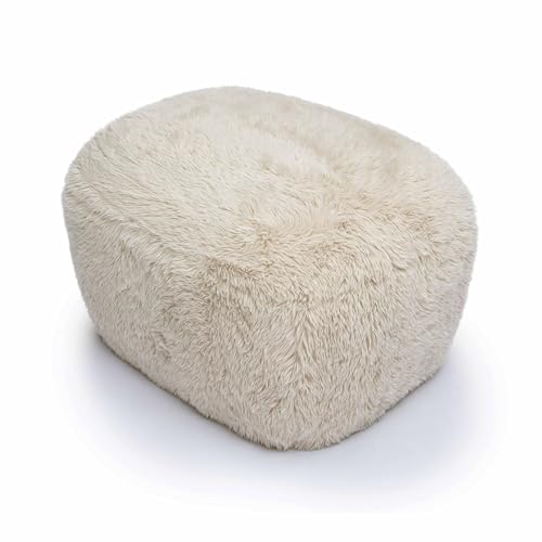 Tov Furniture Britt Natural Vegan Shearling Ottoman