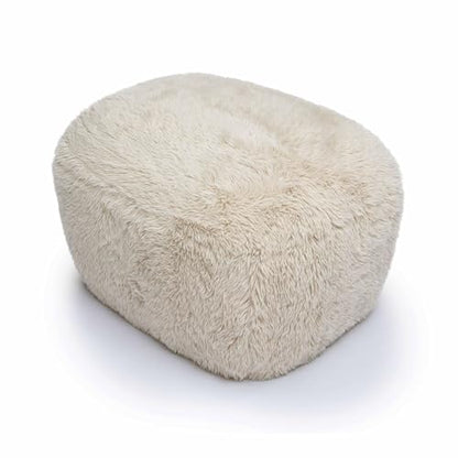 Tov Furniture Britt Natural Vegan Shearling Ottoman