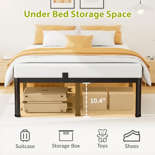 Metal King Size Bed Frame with Rounded Legs, view 6
