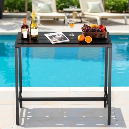 Outdoor Bar Table, 39.4 x 15 in Patio Bar Table, view 3