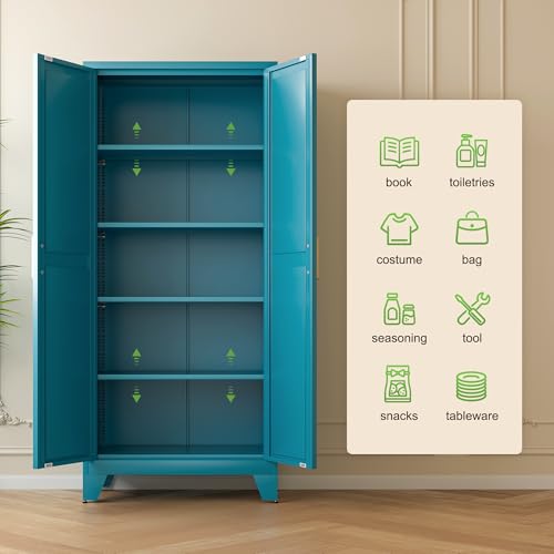 71'' Farmhouse Metal Storage Cabinet with Barn Doors, view 7
