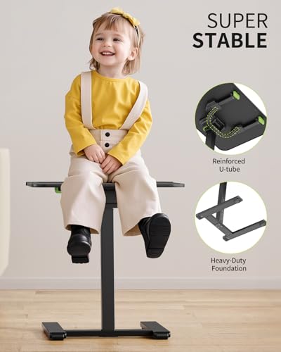 Sturdy TV Tray Table with Wheels, Heavy Duty Metal TV Trays for Eating on Couch, Height & Angle Adjustable Desk for Bed, Sofa, Recliner, Portable Small Foldable Tables