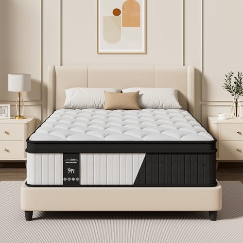 Mattress Queen Size, 12 Inch Hybrid Queen Mattress in a Box, Medium Firm, view 2