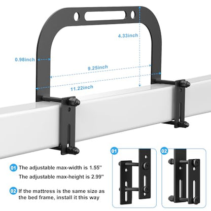 2 Pack Non Slip Mattress Gripper for Metal Bed Frame