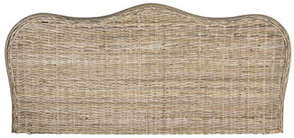 SAFAVIEH Furniture - Imelda Rattan Full Headboard - Grey - Rattan - Coastal Woven Design - Ideal for Bedroom (SEA8027A-F)