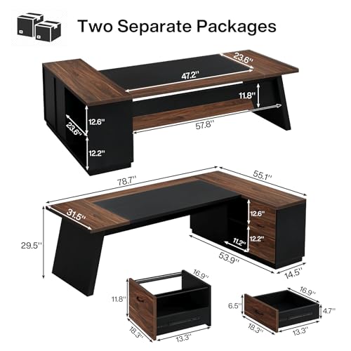 Tribesigns 78" L-Shaped Executive Desk, view 3