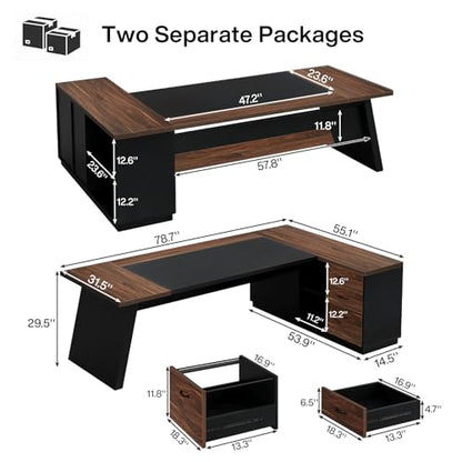 Tribesigns 78" L-Shaped Executive Desk, view 3