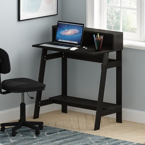 Simplistic 31-Inch Compact Computer Desk, Black Espresso, view 2