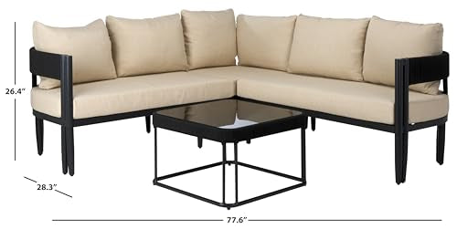Viola Black & Taupe Steel/Rope Corner Sofa Set, view 6