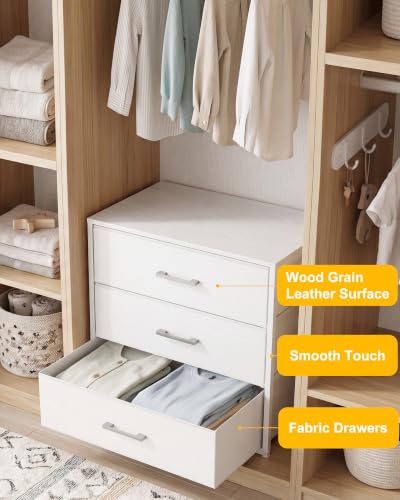 Closet Drawers for Clothes, 1 Pack, 3 Drawers Dresser, 21.2" Wide, view 6