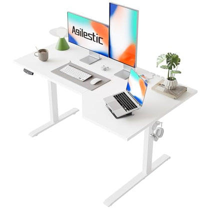 55 x 32 Inch Corner L Shaped Electric Standing Desk, White, view 2