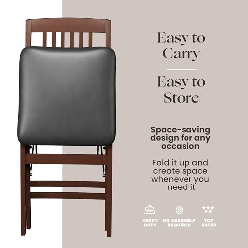 Folding Wood Dining Chairs, Padded, No Assembly, 2 Pack, view 7