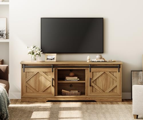 Modern Farmhouse TV Stand for up to 75 inch TV, 25.6"H, view 2