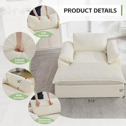 69" Oversized Boneless Chaise Lounge Chair Indoor, view 4