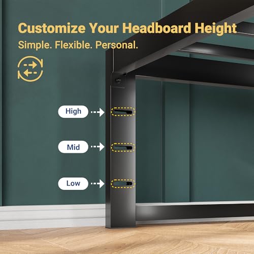 14 Inch Full Metal Bed Frame, 4000LBS Heavy Duty Support, Black, view 7