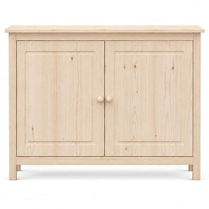 44" Wide Solid Pine Shaker Sideboard Buffet Cabinet — Natural Unfinished — 2, view 4