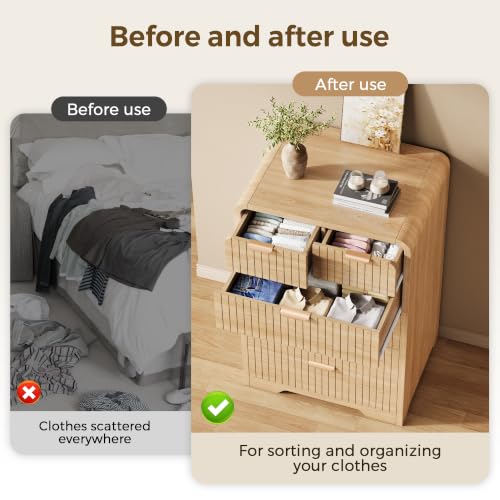 Fluted 6 Drawer Dresser for Bedroom, 43" Tall Dresser Chest of Drawers, view 6
